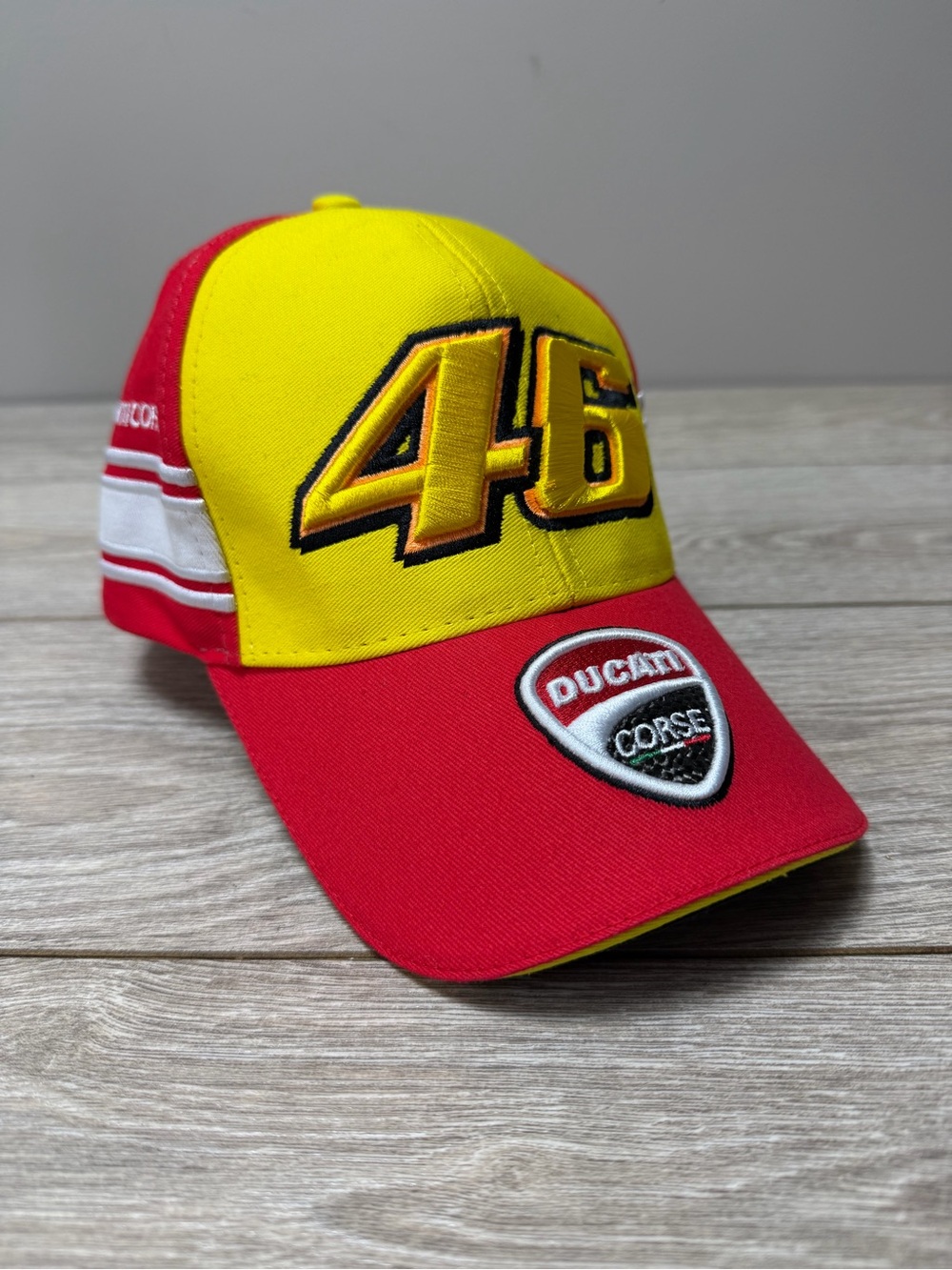 Valentino Rossi Red and Yellow VR46 x Ducati Corse The Doctor Moto GP Cap Hat